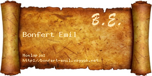 Bonfert Emil névjegykártya